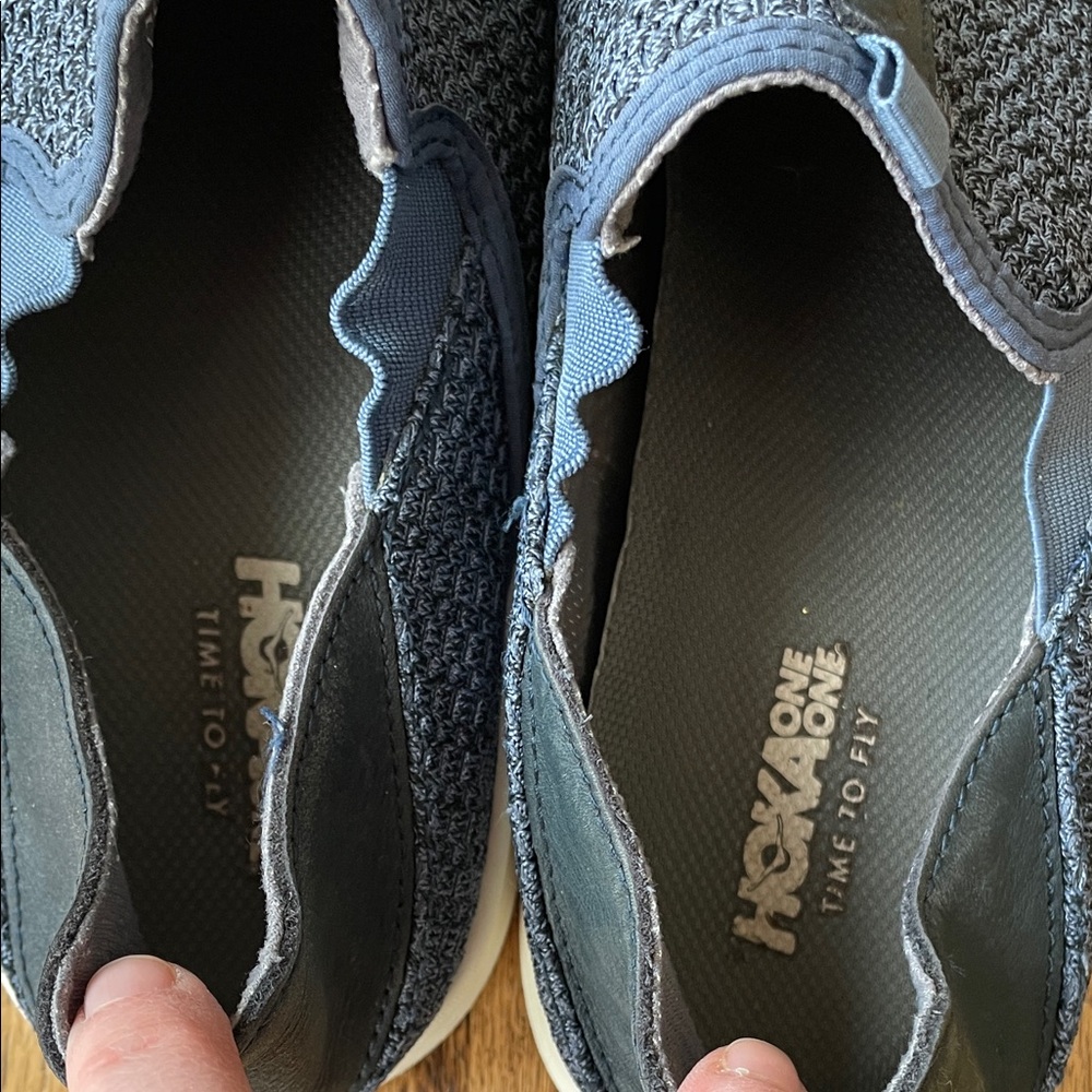 OluKai Textured Blue Slip-On Loafers - Picture 5 of 9